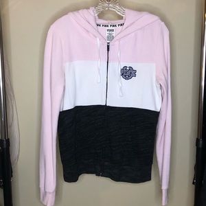 PINK tri color zip up